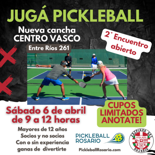 Jugá Pickleball en Rosario en Zazpirak Bat Centro Vasco